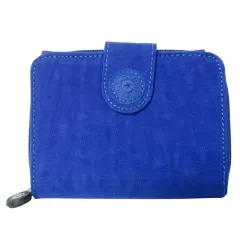 キプリング KIPLING 美品 ラウンドジップ財布 K13891 二つ折り 小銭入れあり ナイロン 青 ブルー /Xのサムネイル