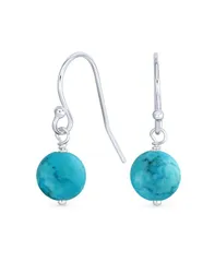 ブリング レディース アクセサリー ピアス・イヤリング Bling Jewelry Basic Round 8MM Beadrop Earrings with Fishook in Sterling Aqua turquoise ターコイズ