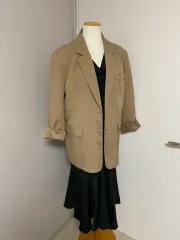 (1回着用商品)ベージュ ロールアップ オーバーサイズ ジャケット