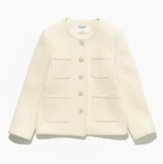 ツイードジャケット アイボリー S