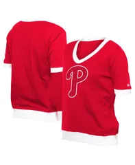 ニューエラ レディース トップス Tシャツ Vネック New Era Womens Red Philadelphia Phillies Game Day Rhinestone VNeck TShirt Red レッド