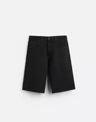 36 ザラ ブラック デニム バミューダ パンツ