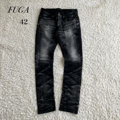 未使用級！FUGA フーガ コーティング加工 鬼ヒゲ デニムパンツ black 