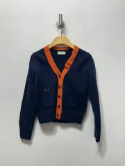 DAKS（ダックス） ネイビー オレンジ バイカラー カーディガン 120