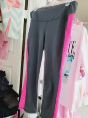 グレー/ピンク レディース レギンス