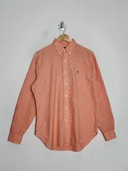 M POLO RALPH LAUREN ポロラルフローレン オレンジ ギンガムチェック シャツ