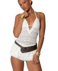 アディクテッド レディース ボトムス ハーフパンツ・ショーツ フリル ロンパース シアー レース Edikted Womens Lanney Ruffled Sheer Lace Romper Cream クリーム