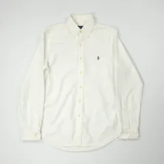 ポロラルフローレン スリムフィット コットンシャツ 白 (M)