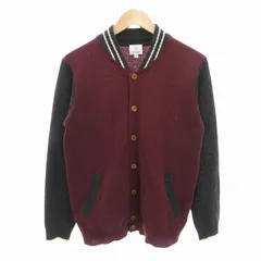 B&Y ユナイテッドアローズ BEAUTY&YOUTH ビューティー&ユース カーディガン ニット ウール M 赤 レッド グレー /FF  ■GY14