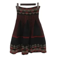 ピンコ PINKO ニット スカート 総柄 ブラック レッド XS 251021E ■GY43のサムネイル