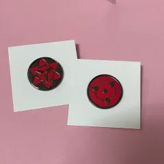 まとめ売り) NARUTO -ナルト- 万華鏡写輪眼 カフスボタン バッジ うちは イタチ うちは サスケ