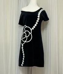 セシルマクビー ブラック ツアーベルベット カメリア ミニ ONE PIECE