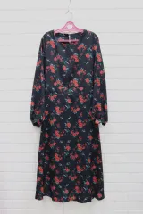 76 新品2) フラワー8分 レディースワンピース レディースS/倉庫ギャラリー