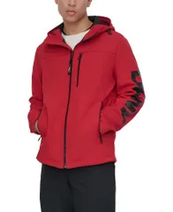 ダナ キャラン ニューヨーク メンズ アウター ジャケット・ブルゾン ロゴ ジャケット DKNY Mens ZipFront Hooded Logo Jacket Deep Red レッドのサムネイル
