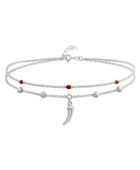 ブリング レディース アクセサリー ブレスレット・バングル・アンクレット アンクル Bling Jewelry Amulet Cornicello Anklet Ankle Bracelet Red Bead Sterling Silver シルバー
