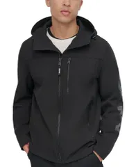 ダナ キャラン ニューヨーク メンズ アウター ジャケット・ブルゾン ロゴ ジャケット DKNY Mens ZipFront Hooded Logo Jacket Black ブラックのサムネイル