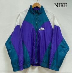 NIKE ナイロンジャケット 銀タグ 90s 切替 M ハーフジップ アノラック