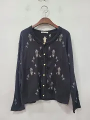 axes femme 刺繍カーディガン ブラック