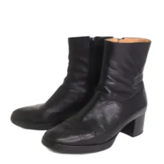 リーガル REGAL ショートブーツ レザー サイドジップ 黒 ブラック 靴