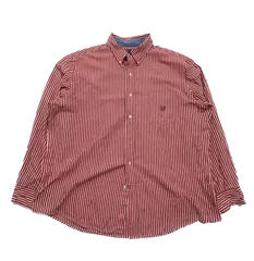 CHAPS チャップス ストライプシャツ BD 赤 白 XLサイズ イージーケア