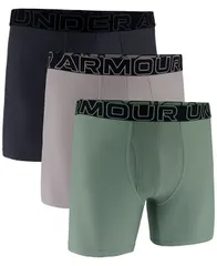アンダーアーマー メンズ アンダーウェア ボクサーパンツ Under Armour Mens Performance Tech Solid 6 Boxer Briefs 3pack Gray Dawnのサムネイル