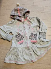 メゾピアノ mezzo piano フード 刺繍 起毛 ジップアップ 110