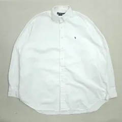 90s ポロ ラルフローレン オックスフォード 白 シャツ XL ブレアフィット