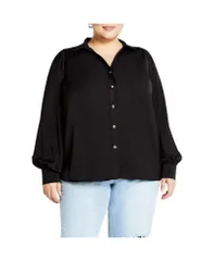 シティーシック レディース トップス シャツ プラスサイズ CITY CHIC Plus Size Hadlee Shirt Black ブラック