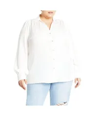 シティーシック レディース トップス シャツ プラスサイズ CITY CHIC Plus Size Hadlee Shirt Ivory アイボリー