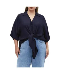 シティーシック レディース トップス シャツ プラスサイズ CITY CHIC Plus Size Rosie Shirt Navy ネイビー