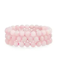 ブリング レディース アクセサリー ブレスレット・バングル・アンクレット Bling Jewelry Stackable Set Of 3 Natural Stone Round Bead 8MMulti Strand Stretch Bracelet Lig