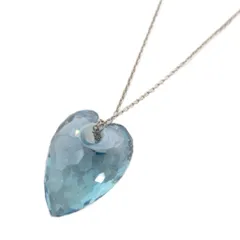 スワロフスキー SWAROVSKI 美品 ハート クリスタル ネックレス ペンダント ブルー アクセサリー