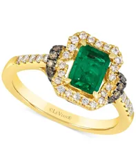 ル ヴァン レディース アクセサリー リング Le Vian Emerald 34 ctw Chocolate Diamond 15 ctw Nude Diamond 14 ctw Ring in 14k Honeyellow Gold イエロー