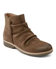 アース レディース シューズ ブーツ・レインブーツ ギャザー Earth Womens Hilaree Waterepellent Ruched Booties Brown Suede ブラウンのサムネイル