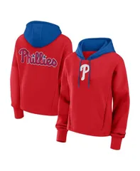 ファナティクス レディース アウター パーカー・スウェット フリース Fanatics Womens Red Philadelphia Phillies Oversized Highip Legacy Fleece Pullover Hoodie Red レッ