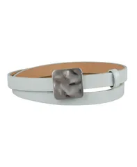 カルバンクライン レディース アクセサリー ベルト Calvin Klein Womenskinny Hammered Plaque Buckle Belt Green グリーンのサムネイル