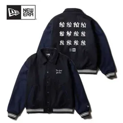 ニューエラ ジャケット NEWERA メルトン ヴァーシティジャケット ニューヨーク・ヤンキース MLB Apparel クーパーズタウン ネイビー MELTON VARSITY NEYYANCO メンズ レディース M / L (241030)