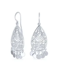 ブリング レディース アクセサリー ピアス・イヤリング Bling Jewelry Moroccan Fashion Tear Shape Dangling Coinstatement Chandelier Earringsterling Silver ton