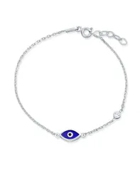 ブリング レディース アクセサリー ブレスレット・バングル・アンクレット ミニ Bling Jewelry Turkish Minimalist Simplevil Eye Charm Bracelet Accent Cubic Zirconia CZ Ste