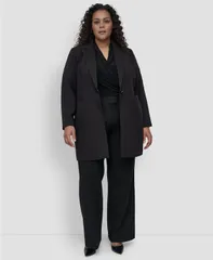 ダナ キャラン ニューヨーク レディース アウター ジャケット・ブルゾン プラスサイズ ブレザー DKNY Plusize OneButton Blazer Black ブラックのサムネイル