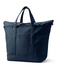 ランズエンド レディース バッグ Lands End Extra Large Solid Color 5 Pocket Zip Top Canvas Tote Bag Radiant navy ネイビのサムネイル
