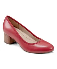 アース レディース シューズ パンプス ヒール Earth Womens Rellia Block Heel Ballet Pumps Red Leather レッドのサムネイル