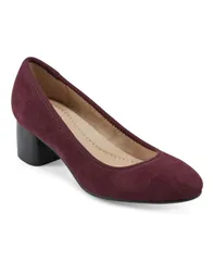 アース レディース シューズ パンプス ヒール Earth Womens Rellia Block Heel Ballet Pumps Dark Red Suede レッドのサムネイル