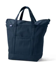 ランズエンド レディース バッグ Lands End School Uniform Large Solid Color 5 Pocket Zip Top Canvas Tote Bag Radiantのサムネイル