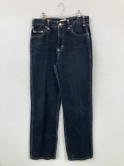 Levi's リーバイス デニムパンツ W27 L30 ネイビー フルレングス 無地 ブランドロゴ ストレート ワイド・ルーズ レギュラー リジッド・ワンウォッシュ