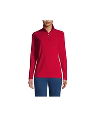 ランズエンド レディース アウター パーカー・スウェット ハーフジップ フリース ジャケット Lands End Womens Fleece Quarter Zipullover Jacket Rich red レッド