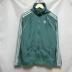 正規品/M adidas アディダス ヨーロッパ ウィンドブレーカー ミント ウーブン 3本線 ウィンドブレーカー