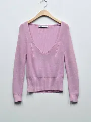 ZARA ピンク Vネック ニット 長袖
