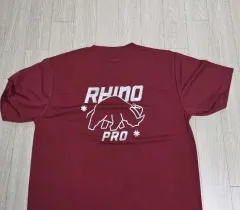 Xマス Rhino Pro 半袖 Tシャツ バーガンディ 105 サイズ