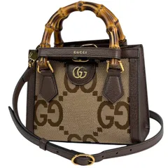 グッチ GUCCI ダイアナ スモール トートバッグ 2WAY ショルダーバッグ ダブルG ジャンボGG トートバッグ GGキャンバス ブラウン 655661 レディース 【中古】
